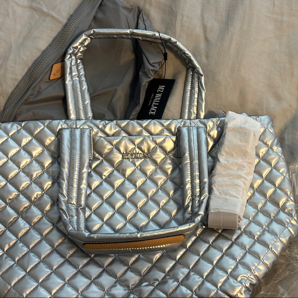 MZ Wallace Med Metro Tote Metallic Silver